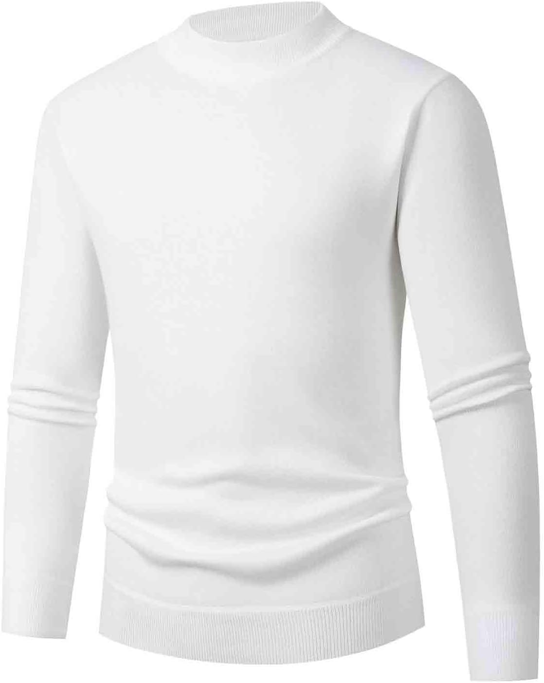 Men's Casual Knit Sweater Slim Fit Base Layer Tops Long Sleeve Solid Color Top Shirts Comfort Fashionable Clothes