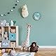 Relaxdays Wanduhr Lama, Ø 29,5 cm, Alpaka Uhr für Kinder, Kinderzimmeruhr Jungen & Mädchen, analog, Kinderuhr Wand, blau