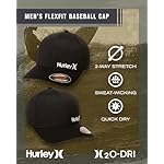 Hurley Men's Baseball Cap - Flexfit Curve Bill Fitted Trucker Hat for Men (S-XL) - Image 2