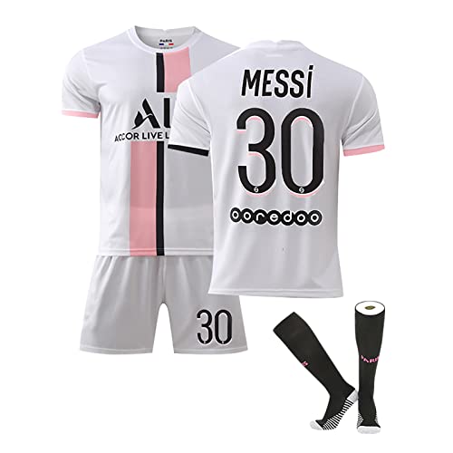 Paris Trikot PSG Trikot-Set Fußballtrikots 2021/22, Nr.30 Sporttraining T-Shirts und Shorts für Erwachsene/Kinder, Fußballtrikot-Set für Kinder, Jungen