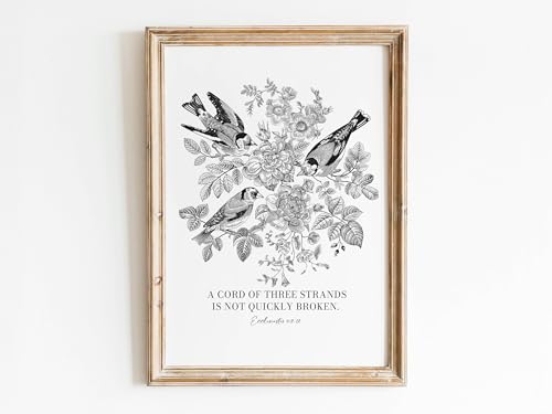 Bible Verse Wall Art, Ecclesiastes 4:9-12 A Cord Of Three