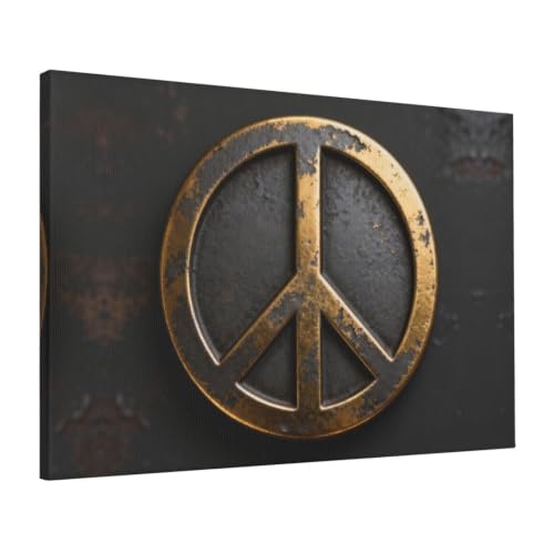 Toile murale moderne zen symbole paix cadre deco salon chaleureux