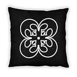 Star Wars Black Throw Pillow | White Rebel Insignia Pattern Design | Water & Fade Resistant Fabric For Indoor & Outdoor Use | 18 x 18 Inches