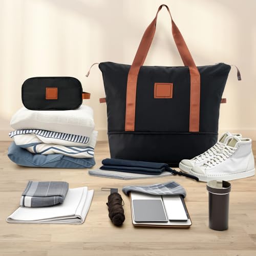 Hardshell Luggage Sets 3 Piece Carry-on Suitcase Double Spinner Wheels with TSA Lock for Men Women, Black (20in)4