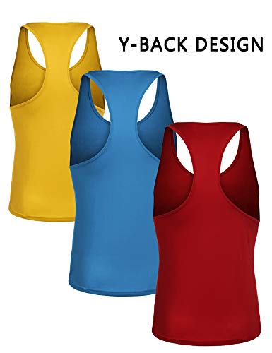 COOFANDY Men's 3 Pack Workout Tank Top Muscle Gym Sleeveless Shirts Bodybuilding Fitness T Shirts - Thumbnail 5
