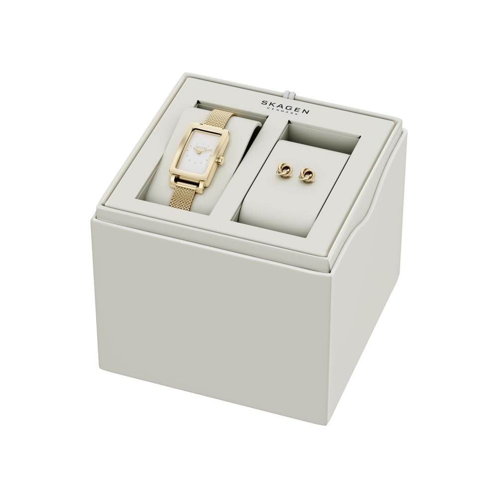 Skagen Hagen Watch for Women, Quartz Two Hand Movement with Stainless Steel or Leather Strap