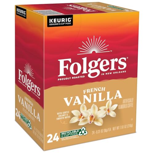 Folgers Vanilla Biscotti Flavored Coffee, K-Cup Pods for Keurig Brewers, 24 Count - image 1