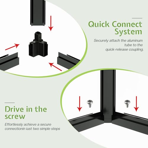AMERLIFE-12x10x8-FT-Hybrid-Polycarbonate-Walk-in-Greenhouse-for-Outdoors-Aluminum-Frame-with-Quick-Connect-Assembly-Double-Doors-Ventilation-for-Backyard-Garden-Black AMERLIFE 12x10x8 FT Hybrid Polycarbonate Walk in Greenhouse for Outdoors Aluminum Frame with Quick Connect Assembly Double Doors Ventilation for Backyard Garden Black