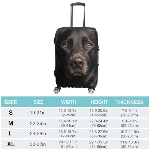 Black Lab Dog Luggage Cover Tsa Approved Suitcase Covers for Luggage Elastic Washable Suit Case Covers Anti-Scratch Travel Luggages Sleeve Suitcase Protector Fits 19-30 Inch Case(L)2