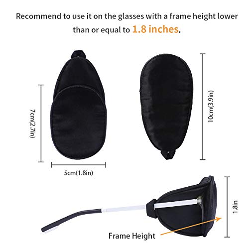 Image of eZAKKA Eye Patches for Adults, Eye Patch for Glasses Silk Patch for Lazy Eye Amblyopia Strabismus and After Surgery (Black+Black)