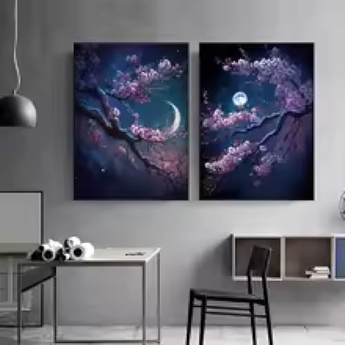 Art mural abstrait MAIMANG pour habiller un grand mur vide avec des fleurs sur toile