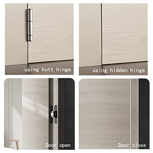 Tambee 6Inch Hidden Door Hinges Invisible Hinges Concealed Hinges Zinc Alloy 180 Degree Swing Hinge 3 Way Adjustable Butt Hinge 6 X 2.5 X 1 Inch Black (2 Hinges) #TOP2