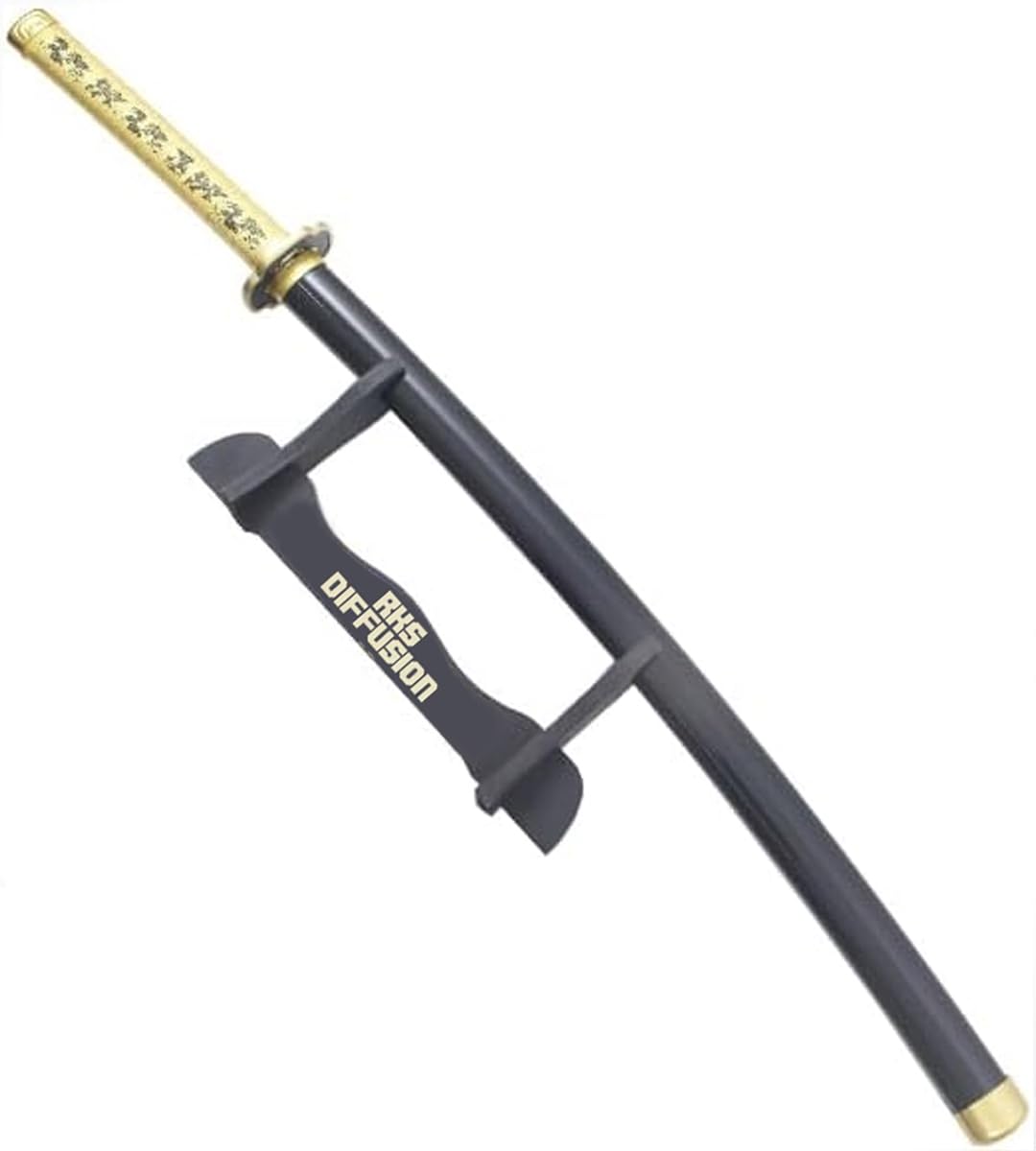 Katana Yoriichi Demon Slayer En Bois - Lame 70cm - Fourreau ABS - Présentoir Et Ceinturon Inclus
