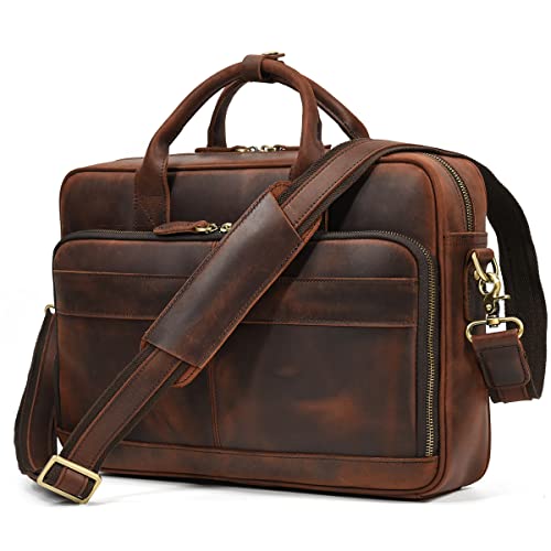 Bolso de cuero para portátil para hombre 15.6 pulgadas miniatura 1