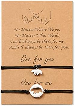 YELUWA Pinky Promise Distance Matching Bracelets for Mother Daughter Sister Boyfriend Girlfriend Best Friends Couple Family Handmade Relationship Bracelet Gifts