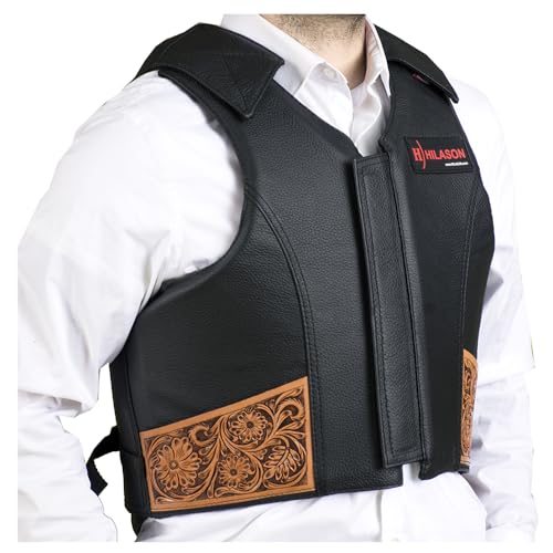 HILASON Floral Carved Leather Vest