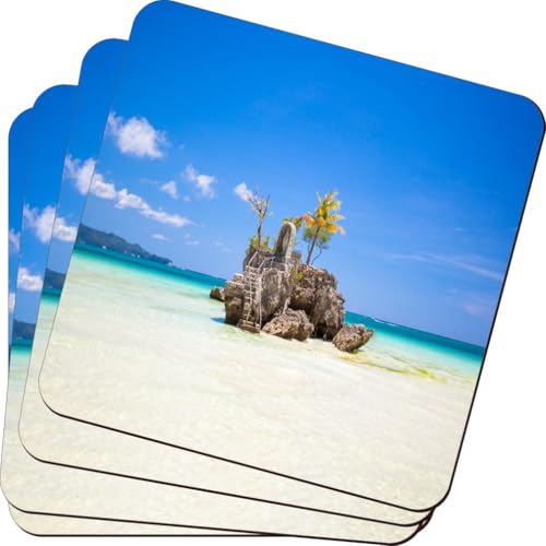 Island Gifting - Image of Tropical Beach with Turquoise Water sandy Beach in Phillipines - 3.5 inch...