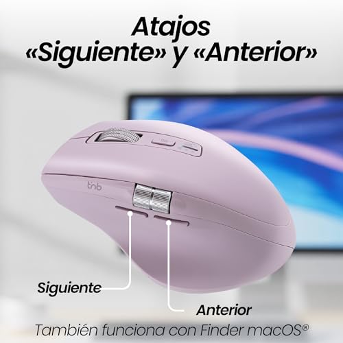 Ratón inalámbrico recargable rosa T'nB con doble rueda y USB-A 7