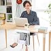 LUKETURE Desk Side Storage, Steel Side Desk Organizer, No Drill Laptop Holder, Clamp on Laptop Mount with Pen Holder, Table Hanging Storage for Home Office, Fits Flat Edge Tables 0.3