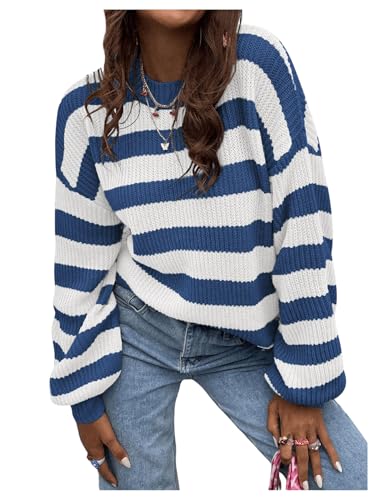 SOLY HUX Women's Color Block Striped Knit Tops...