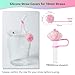 6Pcs Glitter Pink Straw Cover Cap for Stanley Cup, 10mm Reusable Cute Pink Drinking Straw Topper Accessories, Portable Protector Plugs Decorations Gifts for Kids Party Favors