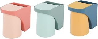 MAGICLULU 3piezas Soporte De Cepillos De Dientes Pared Organizador De Baño con Vaso Magnético Colores Amarillo Verde y Rosa Práctico y Antioxidante para Baños y Lavabos