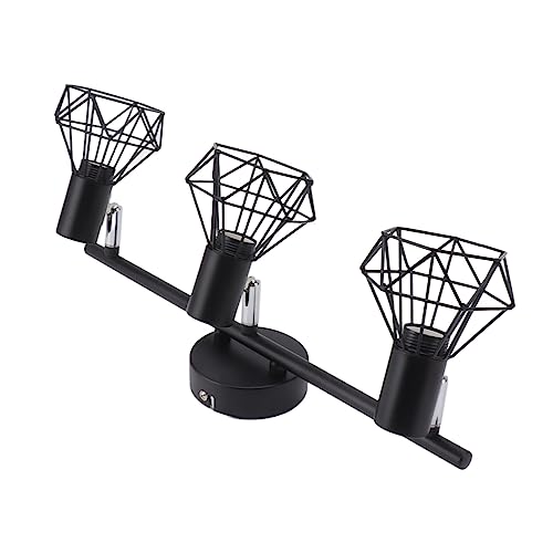Spotlight de plafond rotatif noir mat à 3 têtes orientables en fer moderne - 4