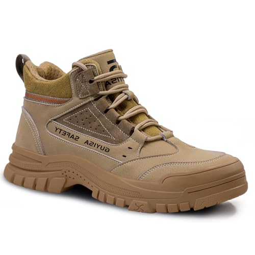 Image of GUSAYEX Steel Toe Work Boots for Men Puncture-Resistant Industrial Safety Boots Comfortable Lightweight for Warehouse & Construction Indestructible Steel Toe Work & Utility Shoes Size 11.5