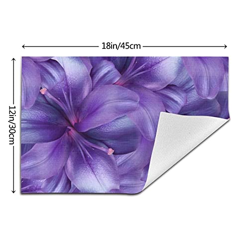 Set de table violet fleur de lys lot de 4 lavables 30x45 cm - 4