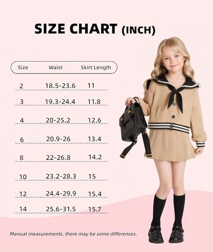 Afurdel Saias plissadas para meninas cintura alta, Xadrez azul, 3