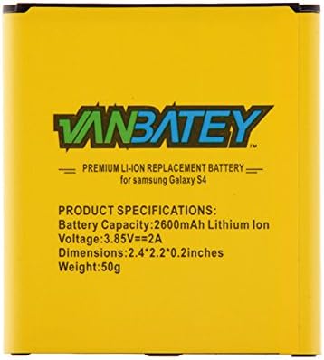 Galaxy S4 Battery with NFC 2600mAh Li-Ion EB-B600BE/EB-B600BU Replacement Batteries for Samsung S 4 I337 I545 L720 M919 R970 I9500 I9505 I9506 I9502 Phone [ 4 pins ]