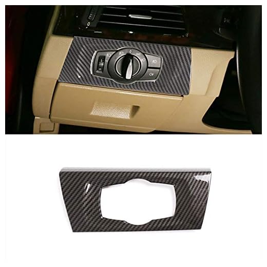 Kolfiber Färg Huvudlampa Swtich Dekorativt ramskydd Trim, För BMW 3-serie E90 2005-2012 LHD Inredningsdekor