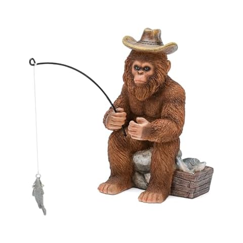 SUYNYBHF Bigfoot Statue - Bigfoot Fishing Resin Figures 7.2 Inches, Sasquatch Gifts. Bigfoot Decoration is Suitable for Outdoor and Indoor Decor. Garden Bigfoot Decor Father's Day Cover
