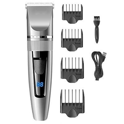 EOYLMIRL Pro Hair Clipper Clippers Cordless Ceramic Blade Trimmer Electric Professional Cutting Grooming Kit Rechargeable LED Display