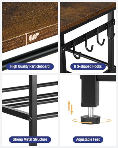 EnigmaSoul 4-Tier 3D Printer Table with Filament Storage, Heavy-Duty Steel Frame and Wood Top, Adjustable Feet for Stability, Perfect Printer Desk & 3D Printing Accessories for Workshop Studio Office - Image 4