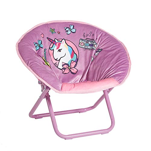 Jojo Siwa Toddler 19” Folding Saucer Chair with Cushion, Ages 3+