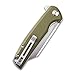 CIVIVI Brigand Flipper Pocket Knife, Liner Lock Folding Knife 3.46” D2 Satin Dependable Knife Blade with Solid G-10 Handles, Secure Reversible Clip for Hunting Outdoor Carry C909A (Green)