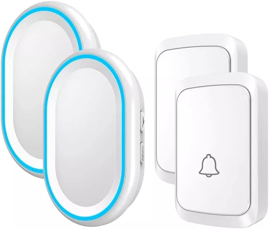 58 Chimes 300M Remote Smart LED Doorbell Battery 1 2 Button 1 2 3 Receiver (Color : B, Size : One Size)