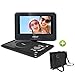 ieGeek Portable DVD Player Kit for Kids - 9.5" LED Eye Protection Swivel Screen Portable DVD Player and Same Size Car Headrest Strap Case for Traval (Black)