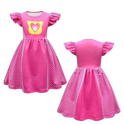 Vestido de superheroína con manga volante para niñas 3-8 años miniatura 3