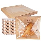 100 Pièces Sacs en Papier pour Sandwich avec Fenêtre, 20 x 18,5 cm Sachet...