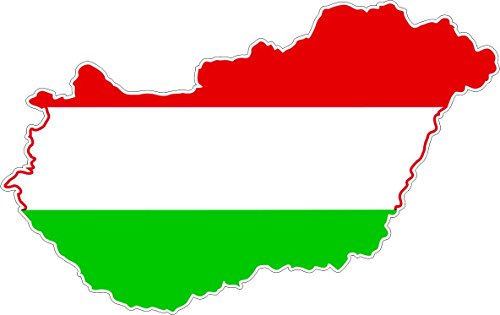 Akachafactory Autocollant Sticker adhesif Voiture Vinyle Drapeau Carte Hongrie