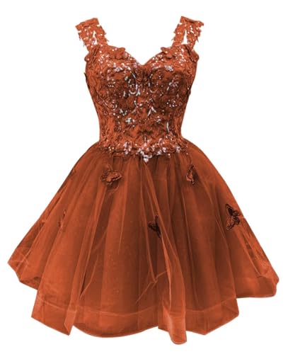 Image of Youjiayi 3D Butterfly Short Homecoming Dresses for Teens Off Shoulder DAMA Dresses for Quinceanera Glitter Sequin Prom Dress