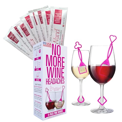 Colorful Wand Wine Purifer by PureWine- 8 Wine Sticks Filter Histamines & Sulfites, May Reduce Headaches - Disposable Wine Accessory for Family, Stocking Stuffers, Parties