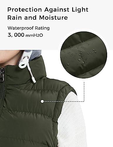 Zshow Women's Winter Padded Vest Removable Hooded Outwear Jacket (Army Green, X-Large) #TOP3