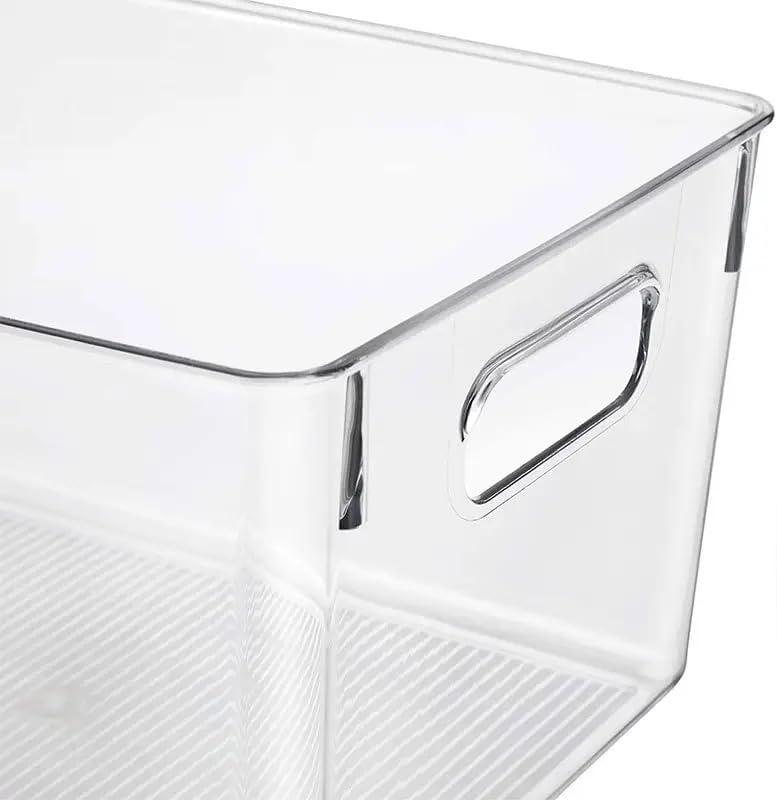 HappyAny Co. Clear Storage Organizer Bins – Stackable Pantry, Fridge & Cabinet Organization Containers, BPA-Free Plastic, Space-Saving Kitchen & Bathroom Storage with Easy Access Design