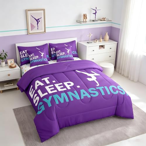Image of Feelyou Gymnastics Bedding Set Full Size 7 Piece for Kids Women