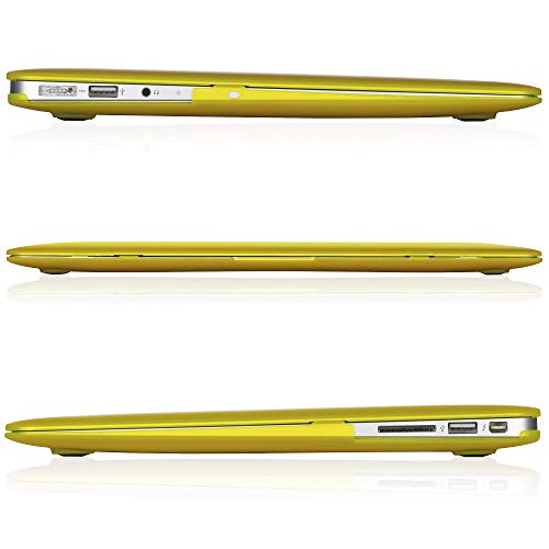 Kuzy MacBook Air 13 inch Case A1466 A1369 for Older Version 2017 2016 2015 Soft Touch Hard Shell Cover Compatible with Apple MacBook Air 13.3 inch, Yellow