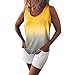 Produktbild Fenverk Damen Tank Top Sommer Sports Shirts Oberteile Frauen Baumwolle Lose äRmellos for Yoga Jogging Laufen Workout Womens Vest Wear äRmelschulterfrei Training and Gym(Gelb,XXL)