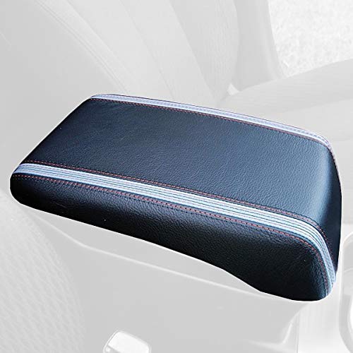 RedlineGoods armrest Cover Compatible with Subaru Outback 2010-14. Tailor Made - not Universal. Genuine top-Grade Italian Black Suede (Alcantara) with Silver Thread